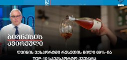 ღვინის ექსპორტში რუსეთის წილი 69%-ია, TOP-10 საექსპორტო ქვეყანა