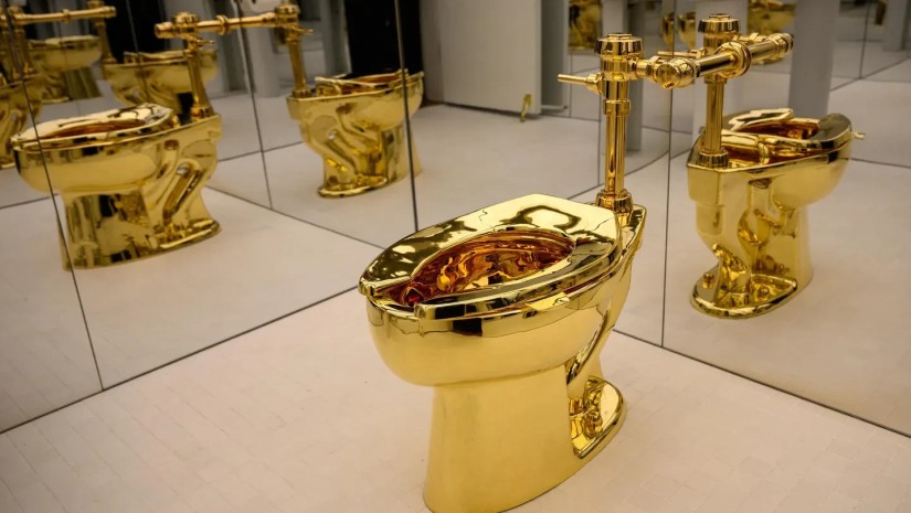 Golden toilet