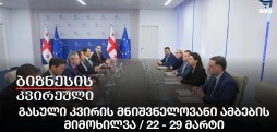 გასული კვირის მნიშვნელოვანი ამბების მიმოხილვა / 22 - 29 მარტი