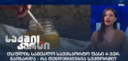თაფლის საშუალო საექსპორტო ფასი