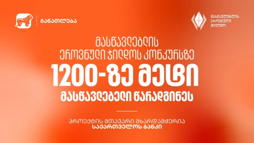 მასწავლებლის ეროვნული ჯილდოს კონკურსზე 1200-ზე მეტი მასწავლებელი წარადგინეს - პროექტის მთავარი მხარდამჭერია საქართველოს ბანკი